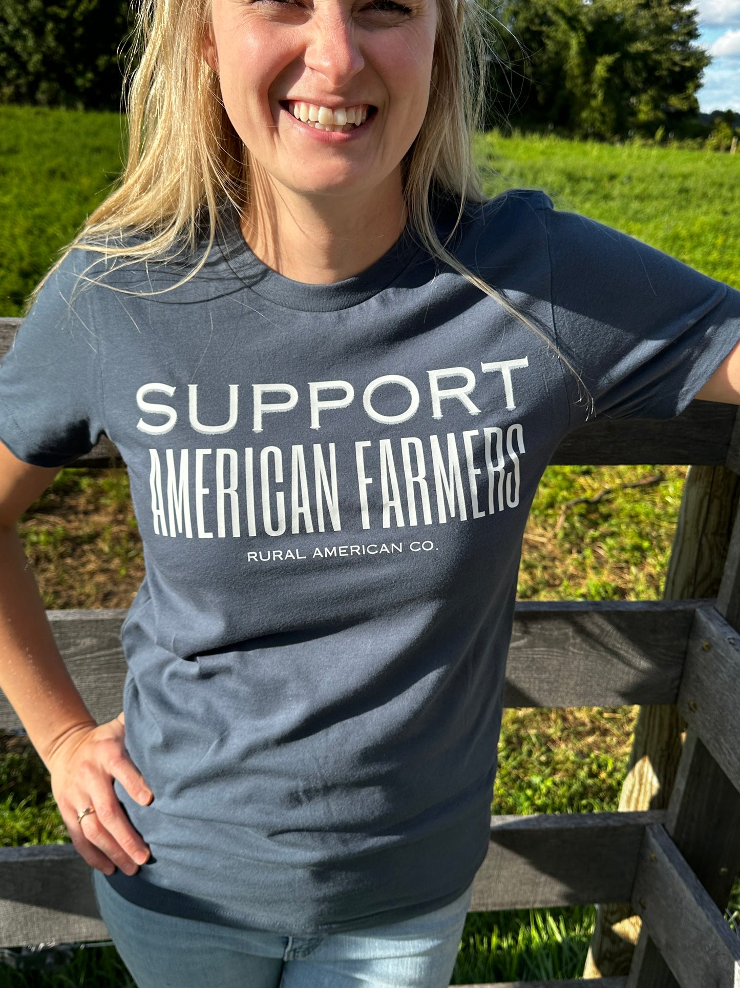 *PREORDER* 'Support American Farmers' Washed Navy Tee