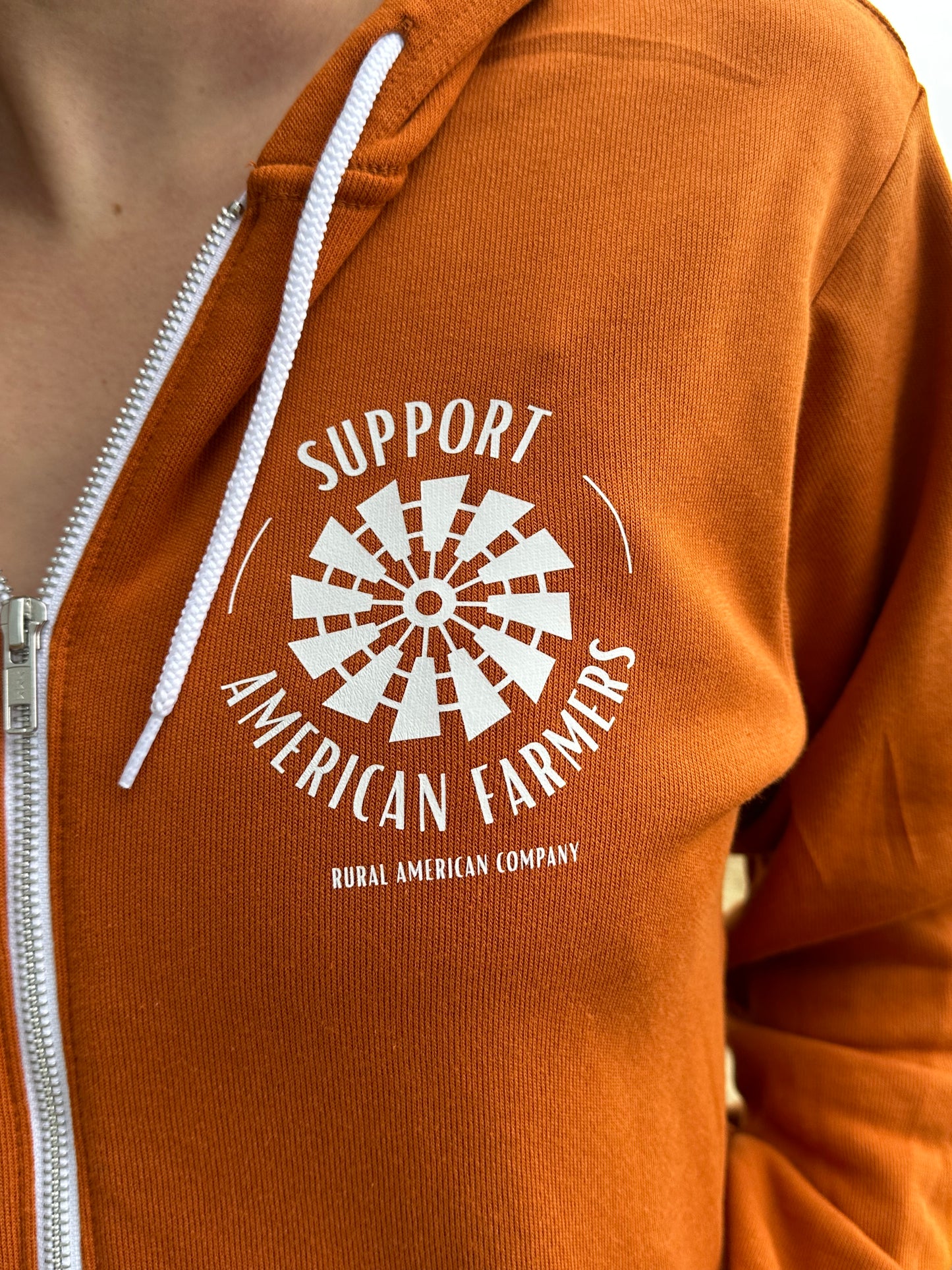 *PREORDER* 'Support American Farmers' Orange Zip up