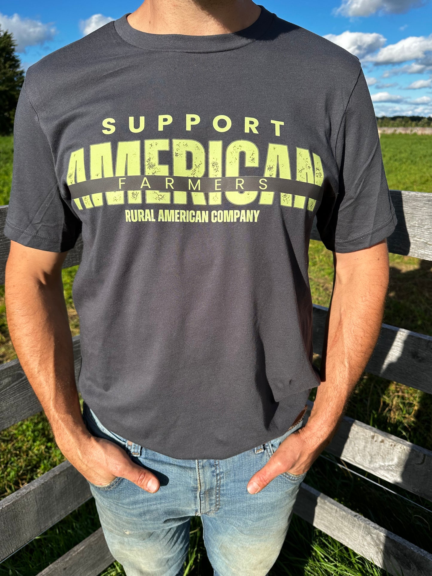 *PREORDER* 'Support American Farmers' Dark Grey Tee