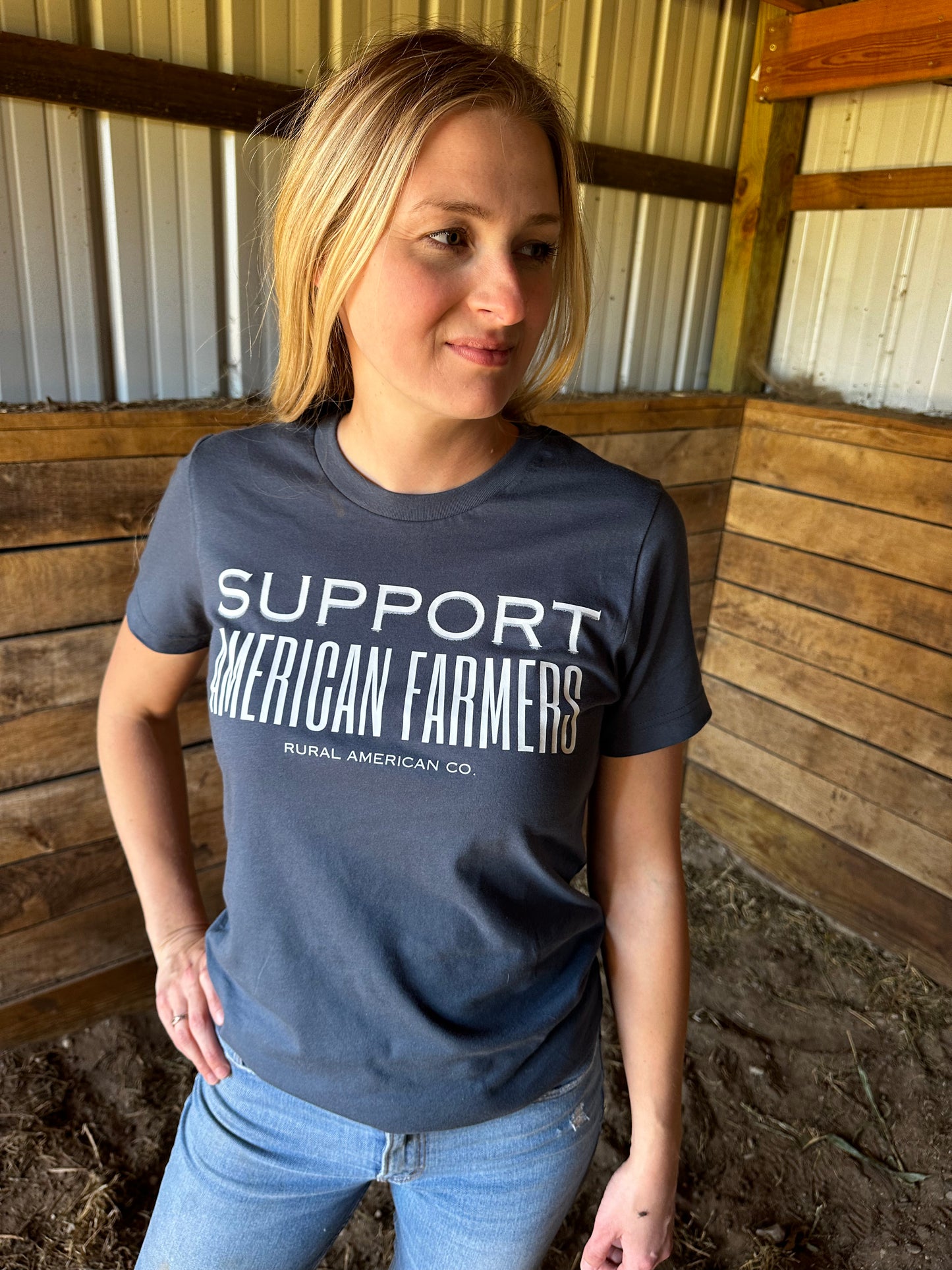 *PREORDER* 'Support American Farmers' Washed Navy Tee